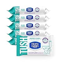 Nice 'N Clean SecureFLUSH Flushable Wet Wipes (42 Count - 6 Packs) | Moist Toilet Tissue with Moisturizing Aloe & Vitamin E | 0% Alcohol Formula for Sensitive Skin | Butt Wipes for Adults