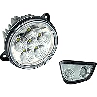 TIGERLIGHTS Tiger Lights TL8630 12V LED Small Round Headlight Compatible with/Replacement for John Deere 6105M, 6105R, 6110M, 6115M, 6120M, 6120R, 6130M, 6130R, 6135M RE288376 Flood Off-Road Light