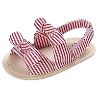Baby Sandals Kids Solid Color Bowknot Canvas Shoes Children Open Toe Lightweight Soft Sole Sneakers for Daily