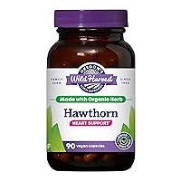 Certified Organic Hawthorn Capsules for Natural Health, 1200 MGS, 90 Count