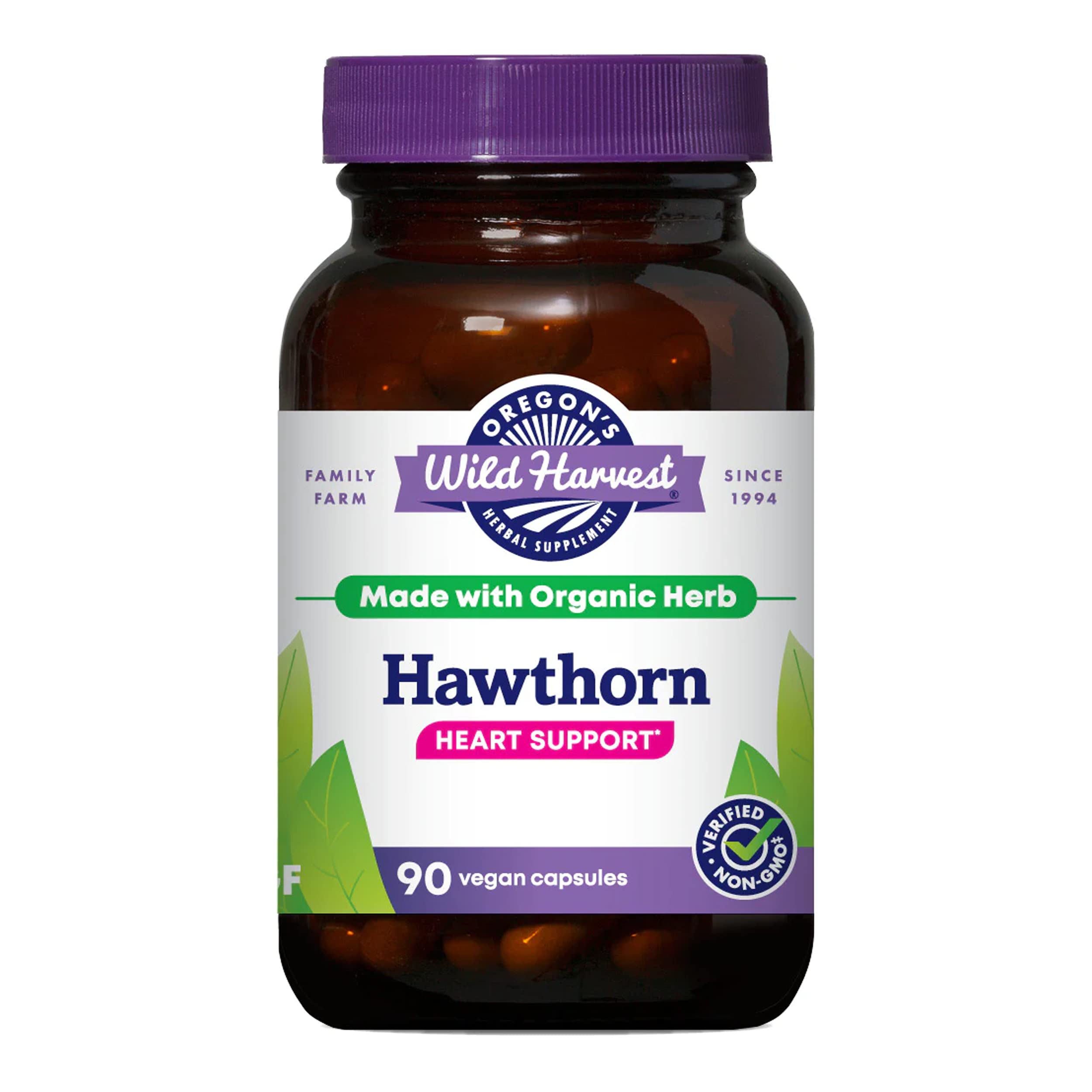 Oregon's Wild Harvest, Certified Organic Hawthorn Capsules for Natural Health, 1200 MGS, 90 Ct