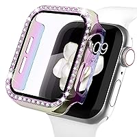 WASPO Compatible Case for iWatch (Series 3/2/1), 1.7-inch (42 mm), Protective Film Included, Crystal Diamond, Apple Watch Cover, Full Protective Case for Women, Iridescent