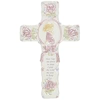 Cosmos R8015B Fine Porcelain Inspirational Cross with Praying Girl Figurine, 8-3/4-Inch