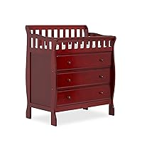 Marcus Changing Table And Dresser In Cherry, Features 3 Spacious Drawers, Non-Toxic Finishes, Comes With 1