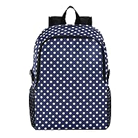 ALAZA Stylish Navy Blue Polka Dot Lightweight Weekender Bag Backpack Daypack