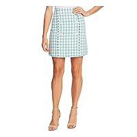 CeCe Women's Tweed Mini Skirt with Front Buttons
