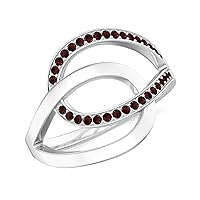 Natural 1mm Garnet Knot Promise Ring for Women Girls in Sterling Silver / 14K Solid Gold