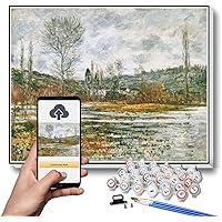 Paint by Numbers for Adult Vetheuil Prairie inondee Painting by Claude Monet DIY Painting Paint by Numbers Kits On Canvas