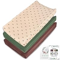 Muslin Changing Pad Cover Unisex, Solid Color Muslin Baby Changing Mats for Boys & Girls, 100% Cotton 3-Pack Breathable and Skin-Friendly Changing Table Covers, Large