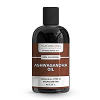 Organic Ashwagandha Massage Oil | Nourishes and Strengthens The Muscles | Good for Athletes | Helpful for Old Age and Weakness (8oz)