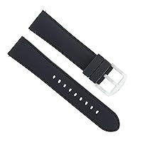 Ewatchparts 20MM SILICONE RUBBER DIVER WATCH BAND STRAP COMPATIBLE WITH CROTON WATCH BLACK