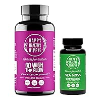 Happy Healthy Hippie Go with The Flow Hormone Balance Supplement (180ct) & Sea Moss Superfood Capsules (60ct)