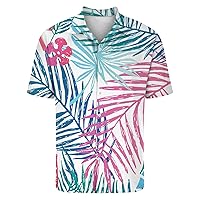 Mens Hawaiian Shirts Short Sleeve Casual Button Down Shirts Tropical Beach Shirt Basic Fit Summer Floral Shirts