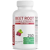 Bronson Beet Root Double Strength 4000mg Equivalent (from 1000 mg of 4:1 Extract), Non-GMO, 250 Vegetarian Tablets