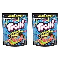 Trolli Sour Brite Crawlers Candy, Sour Gummy Worms, 28.8 Ounce Resealable Bag (Pack of 2)