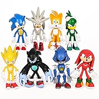 Sonic Action Figures, 4.8-5 inch Tall, Sonic Toys,Sonic Action Figure Collectible Toys (Pack of 8)