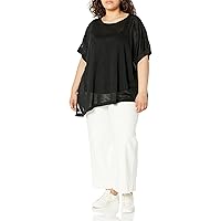 Tommy Hilfiger Women's Plus Soft Flowy Basic T-Shirt, Black