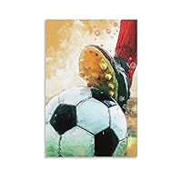 Football Watercolor Sports Art Poster Wall Art Paintings Canvas Wall Decor Home Decor Living Room Decor Aesthetic 12x18inch(30x45cm) Unframe-Style