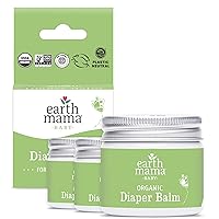 Earth Mama Organic Diaper Balm 2-Ounce | Diaper Cream for Baby | EWG Verified, Petroleum & Artificial Fragrance-Free with Calendula for Sensitive Skin (3-Pack)