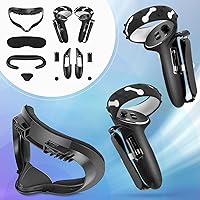 Extended Batteries Openning Grips Plus Face pad for Meta Quest 2 Removable Facial Interface Frame Foam Face Covers Replacement VR Accessories