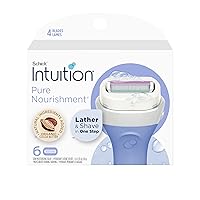Schick Intuition Refill, Pure Nourishment Razors for Women | Intuition Razor Blades Refill with Organic Cocoa Butter, 6 Count (Pack of 1)