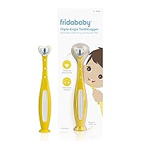 Frida Baby Triple-Angle Toothhugger Training Toddler Toothbrush | Toddler Toothbrush 2 Years and Up, Cleans All Sides at Once | Yellow