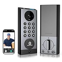 Camera Smart Lock, 3-in-1 Camera+Doorbell+Fingerprint Keyless Entry, Built-in Wi-Fi,Support Alexa, App Remote Control,Two-Way Intercom,HD 2K, Deadbolt