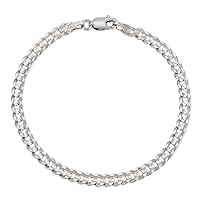 Savlano 925 Sterling Silver Curb Cuban Link Chain Bracelet for Men & Women - Made in Italy Comes With a Gift Box