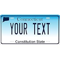 50 State Personalized Custom Novelty Tag Vehicle Auto Car Bike Bicycle Motorcycle Moped Key Chain License Plate (Connecticut 2015)