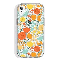 for iPhone XR Case Clear with Floral Design, Cute Protective Slim TPU Bumper + Shockproof Non Yellowing Back Cover for Women and Girls (Flowers/Tulip)
