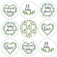 Greenery Baby Shower Favor Stickers - Baby Shower Labels Favors Decorations, Baby Shower or Birthday Party Favor Supplies - 180 Stickers