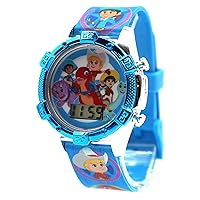 Accutime Kids Dino Ranch Blue Multicolor Digital Flashing LCD Quartz Childrens Wrist Watch for Boys, Girls, Toddlers with Blue Multicolor Character Graphic Strap (Model: DNR4001AZ)