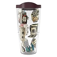 Tervis Retro Cameras Made in USA Double Walled Insulated Tumbler Travel Cup Keeps Drinks Cold & Hot, 24oz, Lidded
