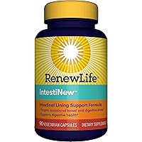 Renew Life IntestiNew Intestinal Lining Support Formula, Dietary Supplement Supports Digestive Health, L-Glutamine, Dairy, Soy and gluten-free 90 Vegetarian Capsules