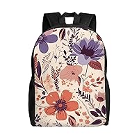 Exquisite Flowers Print Backpack for Women Men Lightweight Laptop Backpacks Travel Laptop Bag Casual Daypack