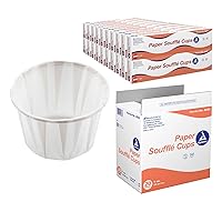 Dynarex Paper Medicine Cups - 1 oz Disposable Souffle Cups for Pills & Meds - Small Paper Cups with Tightly Rolled Edges, Box Pleats - For Hospitals, Patient Care, Home Use - 250 per Box, 20 Boxes