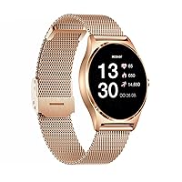 XCOAST JOLI Women's Smartwatch Fitness Tracker iOS & Android, Rose Gold, Milanese Bracelet, IP67 Waterproof, Heart Rate, Blood Pressure, Blood Oxygen, 570427, 24.5 cm