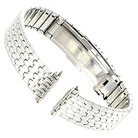 13mm Speidel Textured Stainless Steel Fold Clasp Ladies Watch Band Short 2607