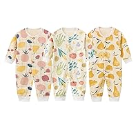 Baby Boy Girl Clothes 3-Pack Long Sleeve 100% Cotton Romper 3-24 Months Outfits