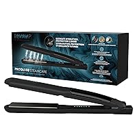 Progloss MoistureCare 1.25-Inch Flat Iron Hair Straightener – Steam Hair Straightener with Keratin, Argan & Coconut Oil Infused Ceramic & Ionic Floating Plates, Easy to Use with Auto-Off