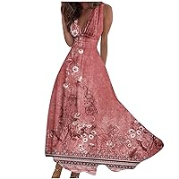 Flowy Wedding Dresses for Bride Womans Floral Feather Striped Dress Gown Sleeveless V Neck Party Long Dresses