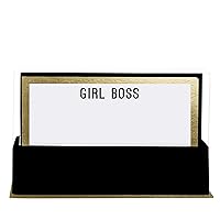 Graphique Girl Boss Flat Notes – 50 Note Cards with Matching Envelopes and Storage Box, 5.625” x 3.5” – Front Says, “Girl Boss”, Makes a Great Gift