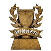 Winner Cup Trophy - 6 Inch Tall | Champion Golden Laurel Wreath Award | Celebrate Triumphs of Sports, Business and Academic Achievers - Engraved Plate on Request