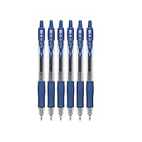 G2 Premium Refillable & Retractable Rolling Ball Gel Pens, Extra Fine Point, Blue Ink, 6 Pack