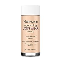 Neutrogena Nourishing Long Wear Liquid Makeup Foundation With Sunscreen, 60 Natural Beige, 1 Fl. Oz.