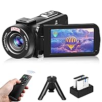 VETEK Video Camera Camcorder, 1080P 24MP Vlogging Camera for YouTube with Infrared Night Vision, 16X Digital Zoom 3.0“ LCD Screen Digital Camera, VETEK-A01-4-3