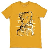 6s Yellow Ochre Design Printed Neon Bear Sneaker Matching T-Shirt