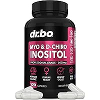 Myo-Inositol & D-Chiro Inositol Supplement Capsules - 40:1 Ratio Hormone Balance for Women with Vitamin B8 - Fertility Supplements for Women to Regulate Menstrual Cycle, Support Ovarian Health & PCOS