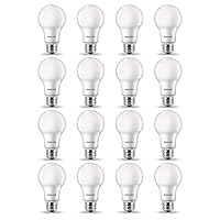 Flicker-Free Frosted Dimmable A19 Light Bulb - EyeComfort Technology - 800 Lumen - Daylight (5000K) - 8.8W=60W - E26 Base - Ultra Definition Old Version - Indoor - 16-Pack