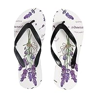 Vantaso Slim Flip Flops for Women Violet Lavender Flowers Yoga Mat Thong Sandals Casual Slippers